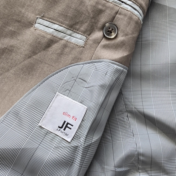 Jf J. Ferrar Tan Mens Xl Blazer And Vest Made In Vietnam - Picture 6 of 16